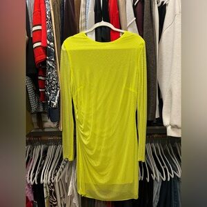 H&M Vibrant Sequin Neon Yellow Dress
